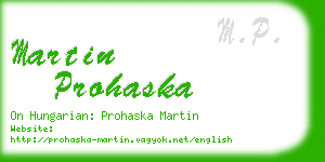 martin prohaska business card